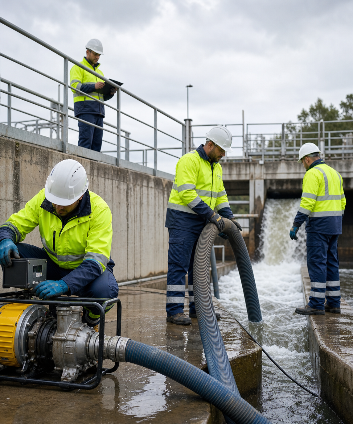 Equipo operativo de GPM en servicios de Vactor y manejo de aguas