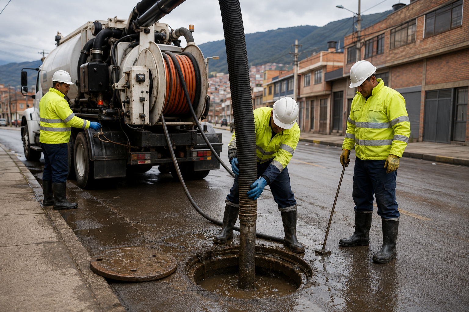 Succión de lodos y aguas residuales